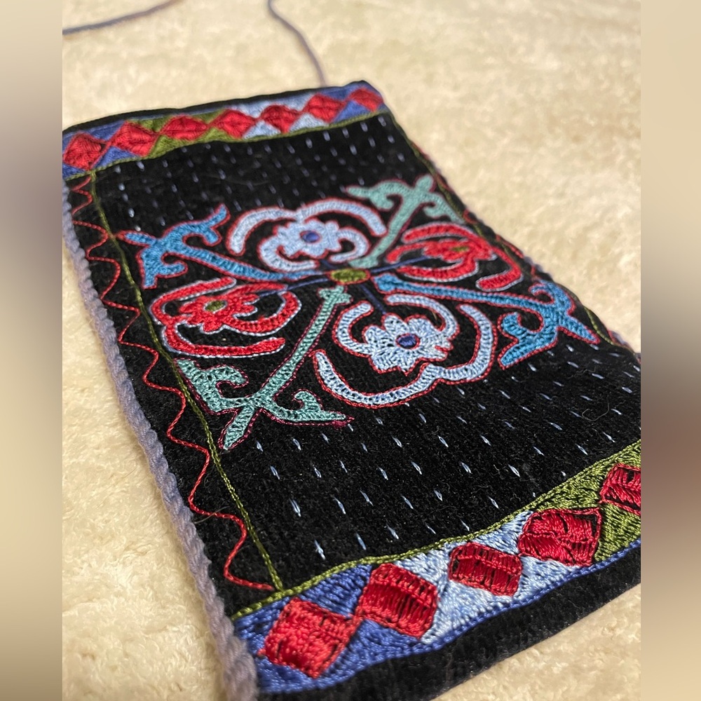 Small embroidered purse